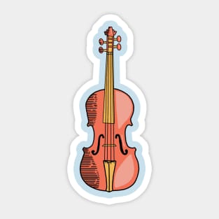 Violin Hand Drawn Line Art Musical Instrument Sticker